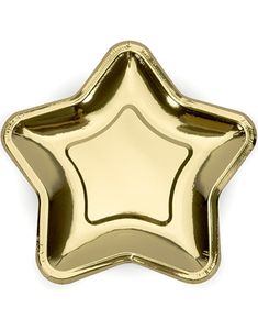 6 stk Guldfarvet Stjerneformet Små Paptallerkner 18 cm