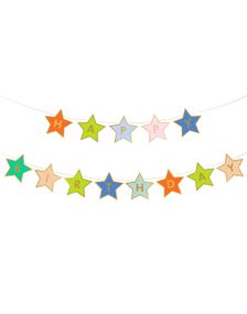Fargerik Stjerneformet Happy Birthday Girlander 260x16.5 cm