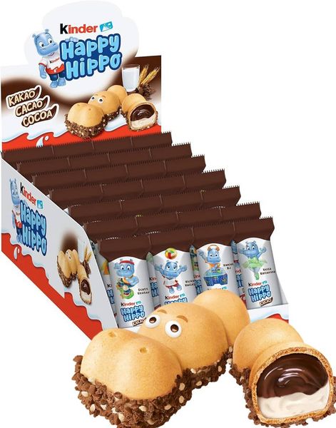 28 stk Kinder Happy Hippo Cocoa Kiks - Hel æske 580 gram
