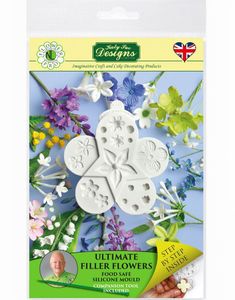 Silikonform til 24 Forskjellige Blomsterdekorasjoner/Fyllblomster - Katy Sue