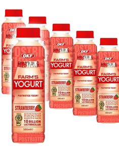 20 stk OKF Farm's Yoghurt Jordbær - Drikke Yoghurt Med Jordbærsmag - Hel Kasse 20x350 ml (Korea)