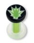 Green Weed - Hvid & Sort Piercing Plug