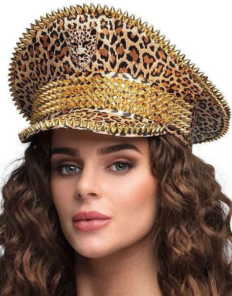 Panter Hatt med Gull Nagler og Emblem