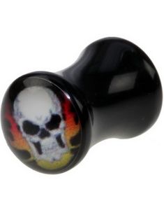 Angry Skull - Sort Piercing Plug