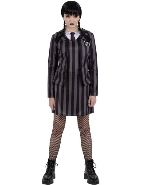 Wednesday Inspirert Gotisk Skoleuniform Barnekostyme