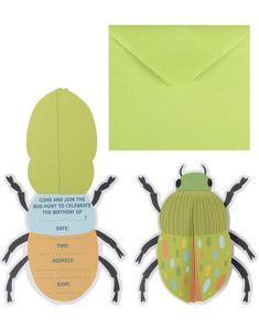 5 stk Invitasjoner Pop Up Insekt - Bug Party