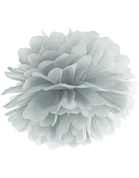 Sølvfarvet Pom Pom 35 cm