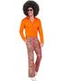 Blomstrete Blå Hippie Kostymebukse til Herre - Small/Medium
