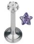 Labret Piercing med Stjerneformet Lilla Sten