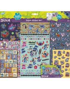 Mange Flotte Klistremerker og Morsomme spill - Disney Stitch Super Sett