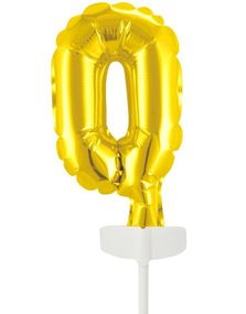 0 tall Kaketopper folieballong 13 cm - Gull