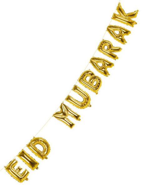 36 cm Eid Mubarak - Gullfoliert Bokstavbanner - 5 m