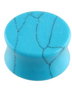 Cracked Howlite Turquoise Stone - Piercing Plug