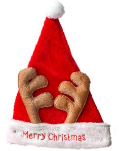 "Merry Christmas" Nisselue med Glitrende Gevir og Lys