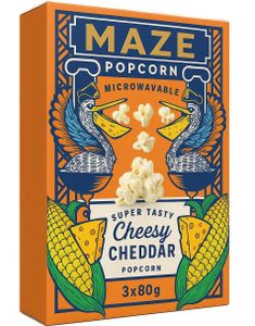 3-pak Maze Cheesy Cheddar Popcorn 3x80 gram