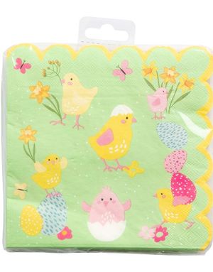 20 stk Servietter med Kylling og Eggmotiv 33x33 cm 
