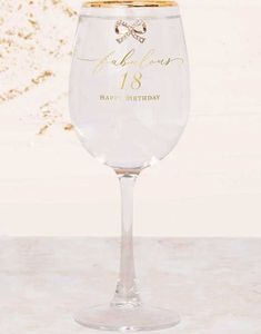 Fabulous 18 - Vinglass med Gullfarget skrift
