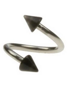 Curve Øjenbrynspiercing med Sorte Pigge - 1.2 x 8 mm