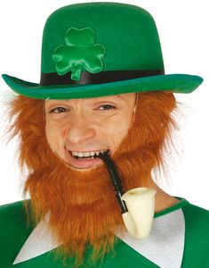 St. Patricks Day Bowlerhat med Bånd og Trekløver