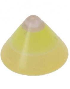 Half Gul/Hvid Spike -  4 mm Akrylkugle til 1,2 mm stang