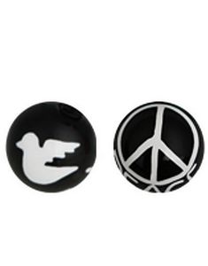 Peace - Sort Akrylkugle