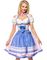 Lys Rosa Luksus Dirndl-Oktoberfestkjole i Luksuskvalitet med Ternet Forklæde