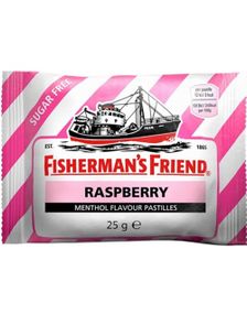 Sukkerfri Fisherman's Friend med Smak av Rasberry 25 g