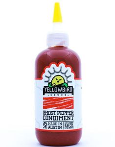 Yellowbird Ghost Pepper Condiment - Stærk Ghost Pepper Sauce med Tomat- og Gulerodsbase 278 gram (USA Import)
