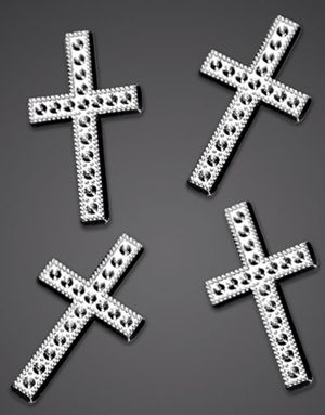 25 stk Sølvfarvede Kors Charms