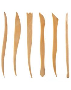 Wooden Sculpting Tools Sæt - 6 stk (Modellering Værktøj til Teatersminke)