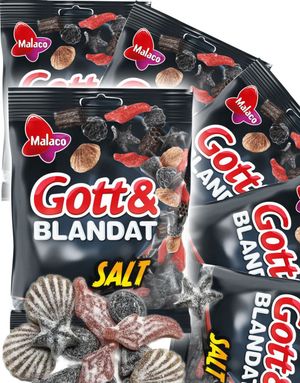 36 stk Godt og Blandet Salt - Forskellige Salte Vingummi- og Lakridsstykker - Hel Kasse 5,4 kg