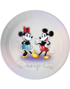 8 st Licenserede Mickey & Minnie Papptallerkener – 23 cm