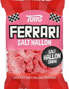 Toms Ferrari Salt Hindbær - Bilformede Vingummistykker med Salt Hindbærsmag 120 gram