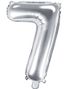 Sølvfarvet Talballoner 0-9 - 35 cm