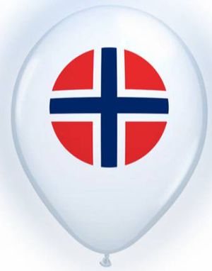 4 stk 23 cm Norge Latex Balloner med LED-Lys 