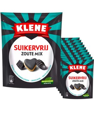 8 stk Klene Sukkerfrie Salt Lakrids Mix - Hel Æske 1,4 kg