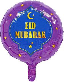 Stor Eid Mubarak Rund Folieballong 44x44 cm