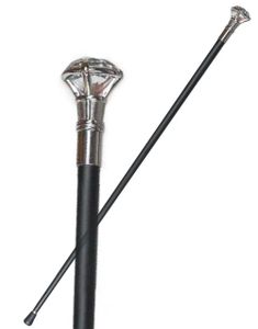Sort Stok i Metal med Diamant - 92 cm - Høj Kvalitet