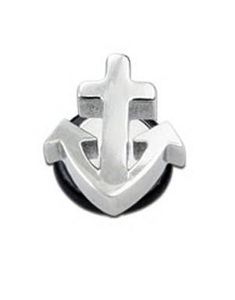 Laser Cut Silver Anchor - Fake Plug