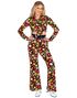 60' Svart Hippie Kostymebukse med Fargerike Blomster til Dame - S/M
