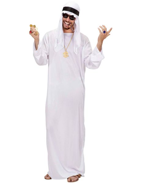 Arabisk Sheikh Kostume med Hovedpragt