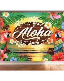 Stort Aloha Hawaii Banner/Fotobanner 220x150 cm
