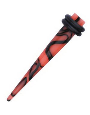 Spike Expander - Orange og Sort Akryl Piercing