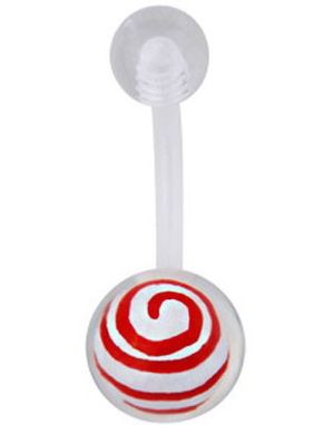 Hypnotize Me Navlepiercing - Hvid/Rød
