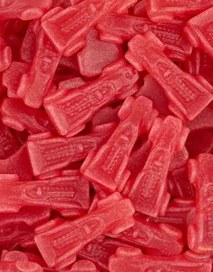 3 kg Toms Ferrari Hallon Original - Bilformede Vingummibiter med Bringebærsmak -Stor Forpakning