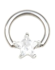 BCR Piercing med Stjerneformet Klar Sten