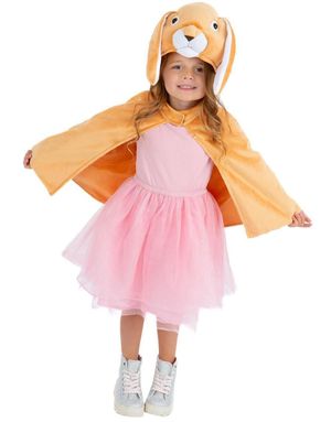 Beige Plysj Kaninkappe med Hette til Barn 4-8 ÅR