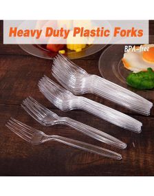 50 stk Gjennomsiktige Heavy Duty Gjenbrukbare Plastgafler