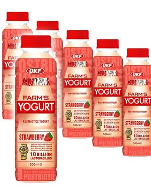 20 stk OKF Farm's Yoghurt Jordbær - Drikke Yoghurt Med Jordbærsmag - Hel Kasse 20x350 ml (Korea)