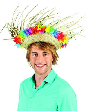 Hawaii Stråhat Pyntet med Blomster